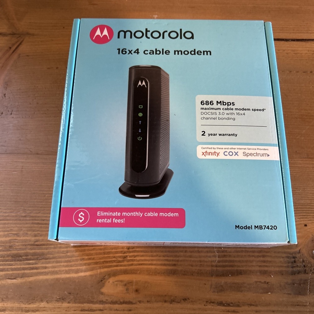 Motorola‎ Cable Modem MB7420 16x4 686 Mbps New Sealed